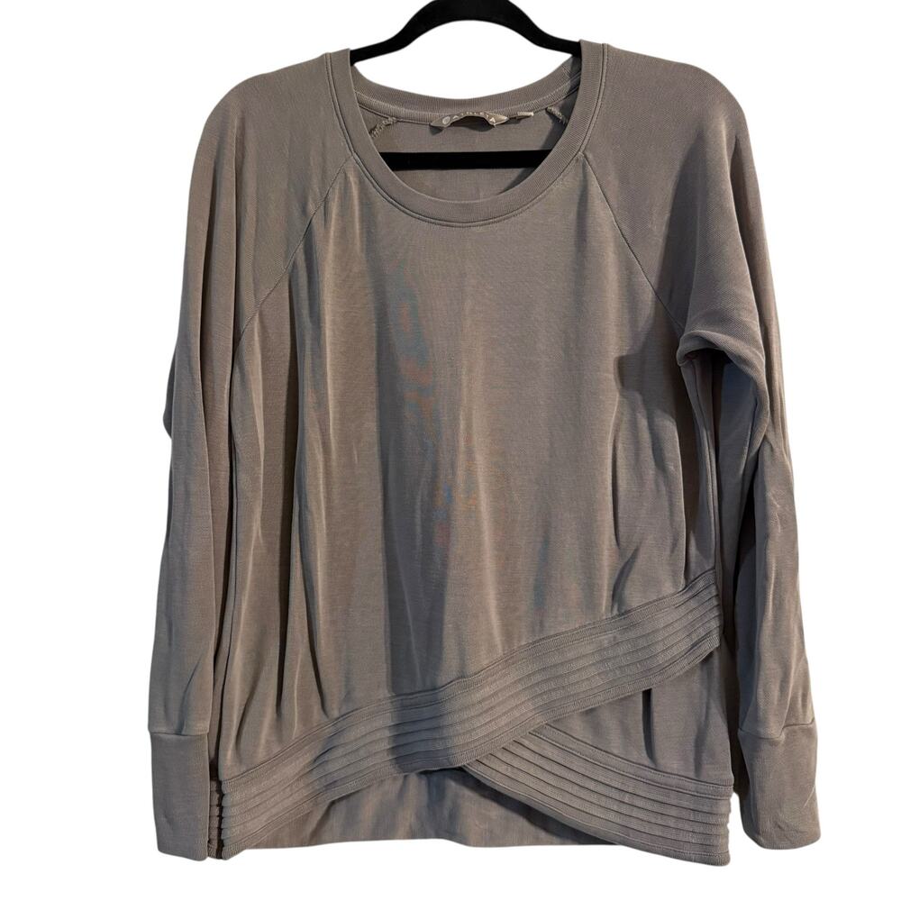 Athleta Grey Serenity Criss Cross Sweatshirt Modal Blend Size‎ Medium